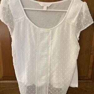 LC Lauren Conrad Sheer White Blouse